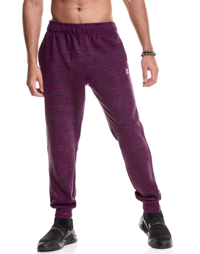 Champion Mens Joggers NZ - Glitch French Terry Dark Red ( 8167-KTQVA )